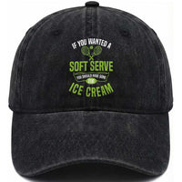If You Wanted Soft Serve Gone For Ice Cream Washed Cotton Baseball Cap Funny Tennis Player Gift
