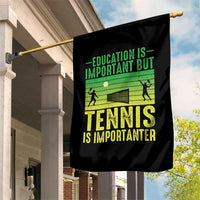 Vintage Retro Tennis Quote Garden Flag Education Is Important But Tennis Is Importanter - Wonder Print Shop