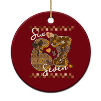 Funny African American Melanin Gift Ceramic Ornament Six Seven Meme