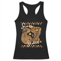 Funny African American Melanin Gift Racerback Tank Top Six Seven Meme