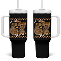 Funny African American Melanin Gift Tumbler With Handle Six Seven Meme