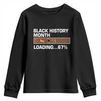 Funny Black History Month Loading Youth Sweatshirt Six Seven Meme