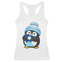 MN Strong Cute Penguin Racerback Tank Top Minnesota State Pride Gift