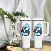 MN Strong Cute Penguin Tumbler With Handle Minnesota State Pride Gift