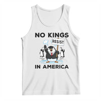 Funny Penguin Protest Tank Top No Kings In America