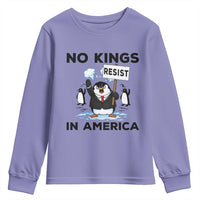 Funny Penguin Protest Youth Sweatshirt No Kings In America
