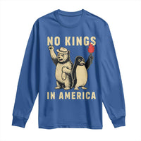 Funny Bear And Penguin Protest Long Sleeve Shirt No Kings In America