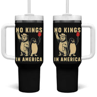 Funny Bear And Penguin Protest Tumbler With Handle No Kings In America