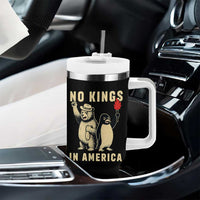 Funny Bear And Penguin Protest Tumbler With Handle No Kings In America