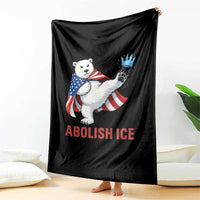 Abolish Ice Throw Blanket Funny Polar Bear Kicking Crown