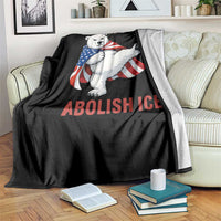 Abolish Ice Throw Blanket Funny Polar Bear Kicking Crown