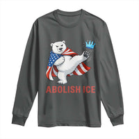 Abolish Ice Long Sleeve Shirt Funny Polar Bear Kicking Crown