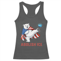 Abolish Ice Racerback Tank Top Funny Polar Bear Kicking Crown