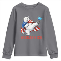 Abolish Ice Youth Sweatshirt Funny Polar Bear Kicking Crown