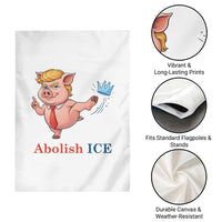 Protest Pig Kicking Icy Crown Garden Flag Political Humor Gift