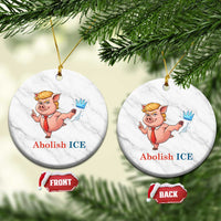 Protest Pig Kicking Icy Crown Ceramic Ornament Political Humor Gift