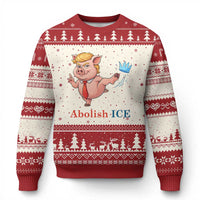 Protest Pig Kicking Icy Crown Ugly Christmas Sweater Political Humor Gift