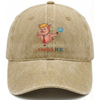 Protest Pig Kicking Icy Crown Washed Cotton Baseball Cap Political Humor Gift