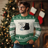 Chinga La Migra Ugly Christmas Sweater Funny Cat Immigration Support