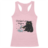 Chinga La Migra Racerback Tank Top Funny Cat Immigration Support