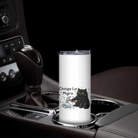 Chinga La Migra Skinny Tumbler Funny Cat Immigration Support