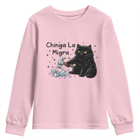 Chinga La Migra Youth Sweatshirt Funny Cat Immigration Support
