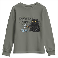 Chinga La Migra Youth Sweatshirt Funny Cat Immigration Support