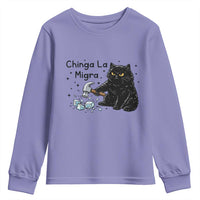 Chinga La Migra Youth Sweatshirt Funny Cat Immigration Support