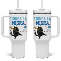 Chinga La Migra Tumbler With Handle Funny Protest Cat Minneapolis Support Gift