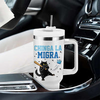 Chinga La Migra Tumbler With Handle Funny Protest Cat Minneapolis Support Gift