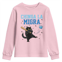 Chinga La Migra Youth Sweatshirt Funny Protest Cat Minneapolis Support Gift