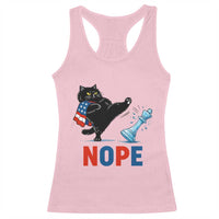 Funny Black Cat Kicks The Icy Chess Piece Nope Racerback Tank Top