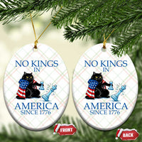Funny Protest Chess Cat No Kings In America Ceramic Ornament Political Humor Gift