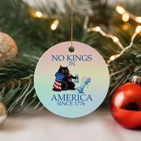 Funny Protest Chess Cat No Kings In America Ceramic Ornament Political Humor Gift