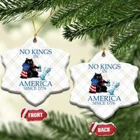 Funny Protest Chess Cat No Kings In America Ceramic Ornament Political Humor Gift