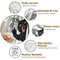 Funny Fck Ice Black Cat Throw Blanket Resist Minneapolis Political