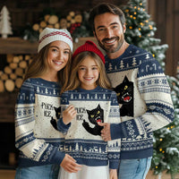 Funny Fck Ice Black Cat Ugly Christmas Sweater Resist Minneapolis Political