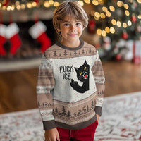 Funny Fck Ice Black Cat Ugly Christmas Sweater Resist Minneapolis Political