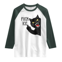 Funny Fck Ice Black Cat Raglan Shirt Resist Minneapolis Political
