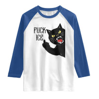 Funny Fck Ice Black Cat Raglan Shirt Resist Minneapolis Political