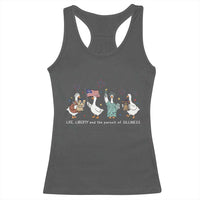 Funny Patriotic Goose Life Liberty Silliness Racerback Tank Top America 250th Anniversary