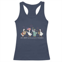 Funny Patriotic Goose Life Liberty Silliness Racerback Tank Top America 250th Anniversary