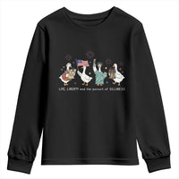 Funny Patriotic Goose Life Liberty Silliness Youth Sweatshirt America 250th Anniversary