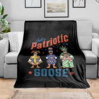 Just A Patriotic Goose Throw Blanket Funny Freedom Goose Patriotic