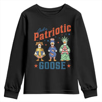 Just A Patriotic Goose Youth Sweatshirt Funny Freedom Goose Patriotic