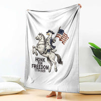 Funny Patriotic Goose Cowboy Throw Blanket Honk For Freedom