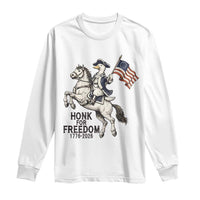 Funny Patriotic Goose Cowboy Long Sleeve Shirt Honk For Freedom