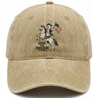 Funny Patriotic Goose Cowboy Washed Cotton Baseball Cap Honk For Freedom