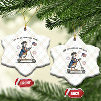 Funny Patriotic Goose Ceramic Ornament Off To Celebrate 250 Years