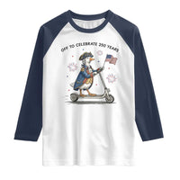 Funny Patriotic Goose Raglan Shirt Off To Celebrate 250 Years